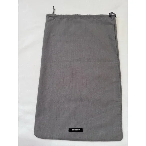 MIU MIU Dust Bag Storage Cover Pouch Drawstring Gray 14" x 8.5" - Picture 1 of 8